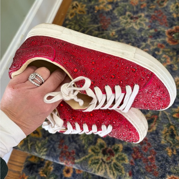 Blue by Betsey Johnson Red Glitter Rhinestone Sneakers. OP 99$ - Picture 2 of 3